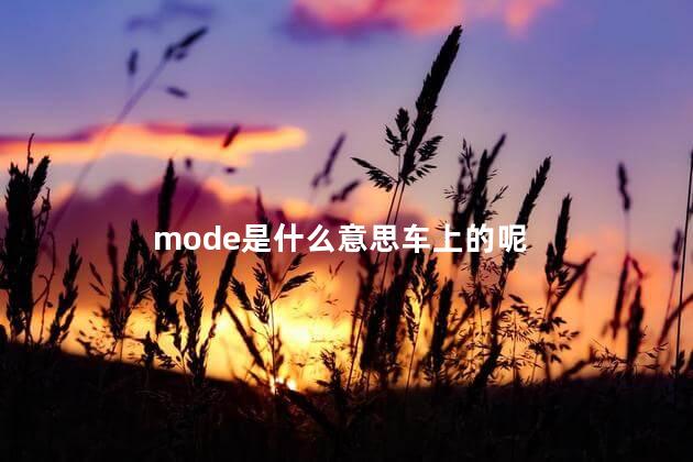 mode是什么意思车上的呢