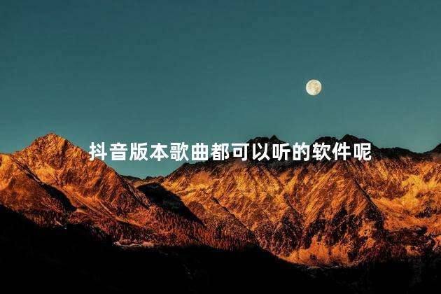 抖音版本歌曲都可以听的软件呢