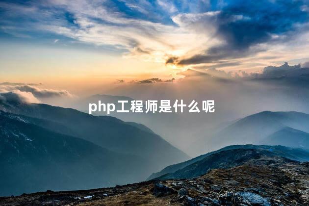 php工程师是什么呢