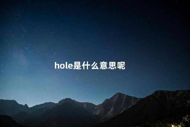 hole是什么意思呢