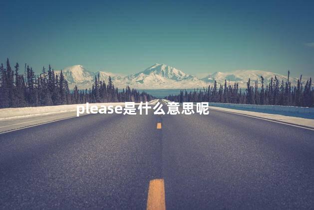 please是什么意思呢